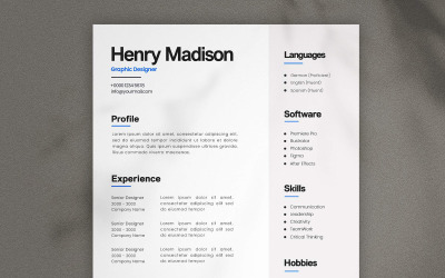 Simple Minimal Resume CV Template 02
