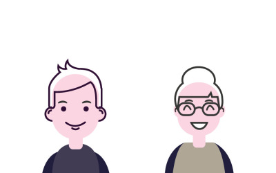 Avatars abstraits sans visage : portraits vectoriels masculins et féminins