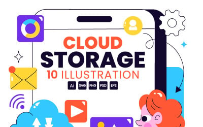 10 Cloud Storage Illustration