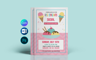 Ice Cream Party Flyer Template