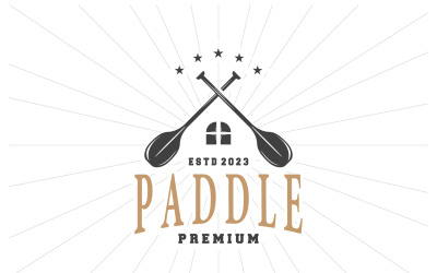 Paddle Logo Boat Paddle Design Vector V6