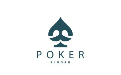 Poker Card Logo Classic Gambling Game V1