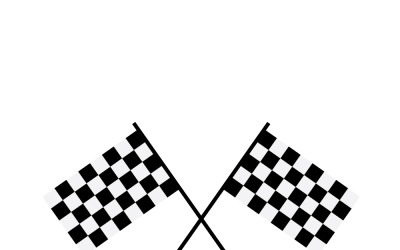 Rallye-Rennen mit karierten Flaggen, Vektor-Illustration isoliert