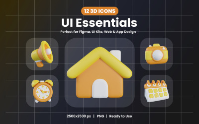 UI Essentials 3D Icon Pack 7424