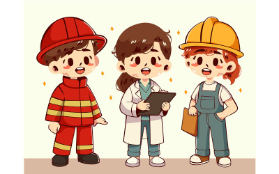 Cartoon Characters Dressed in Various Outfit
