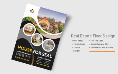 Real estate flyer design template for business