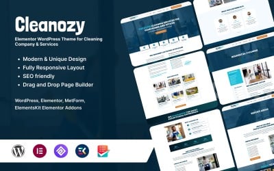 Cleanozy – Elementor WordPress Theme for Cleaning Company &amp;amp; Services