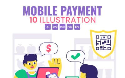 10 Illustration av mobilbetalning