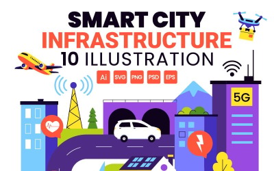 10 Smart City Infrastructure Illustration