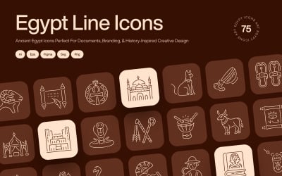Современный египетский набор иконок