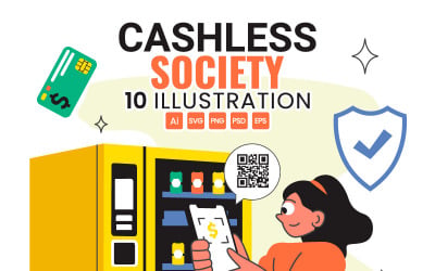 10 Illustration av kontantlösa betalningar i samhället