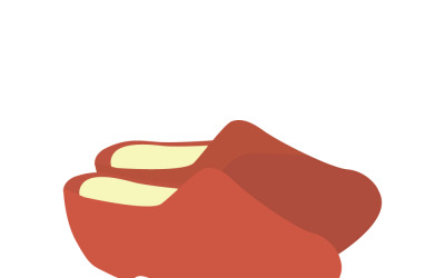 Dutch Wooden Clogs Cartoon Vector Illustration for Design