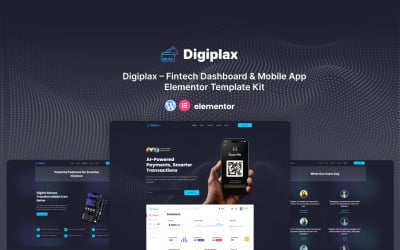 Digiplax – Fintech-instrumentpanel och Elementor-mallkit för mobilappar