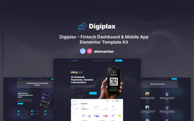 Digiplax – Kit de modelos Elementor para painel de controle e aplicativo móvel Fintech