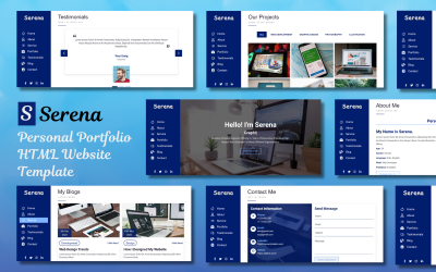 Serena – Personlig portfolio HTML-webbplatsmall
