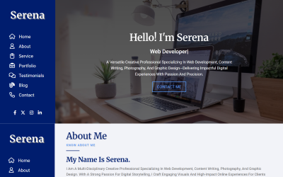 Serena - Шаблон целевой страницы HTML5 для личного портфолио