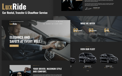 LuxRide – Car Rental, Transfer &amp;amp; Chauffeur Service WordPress Theme