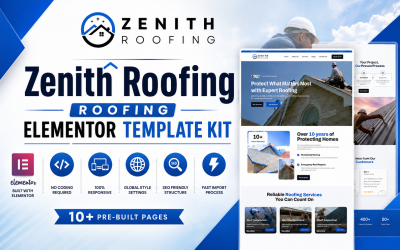 Zenith Roofing - Roofing Services Website Elementor Template Kit