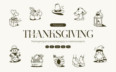 Thanksgiving Drawings Art Set