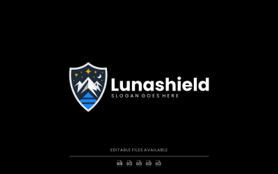 Abstract Modern Mountain Shield Logo Design