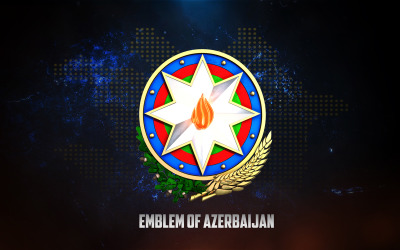 Azerbaycan&amp;#39;ın ulusal amblemi 3 boyutlu modeli