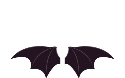 Ikona wektorowa czarnych skrzydeł nietoperza, dodatek do kostiumu karnawałowego