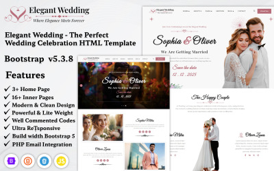 Elegante Hochzeit - HTML5-Vorlage für Hochzeit und Hochzeitsplaner