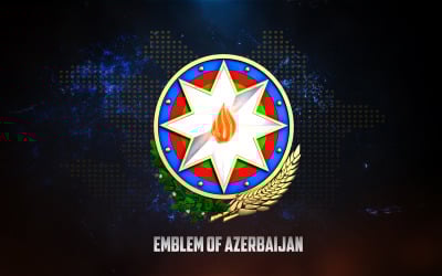 Emblème national de l&amp;#39;Azerbaïdjan, modèle 3D