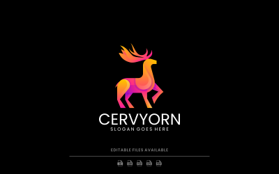 Gradient Modern Deer Logo Design 856