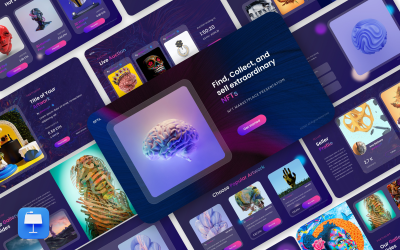 NFT Marketplace – Creatieve Glassmorphism Keynote-sjabloon