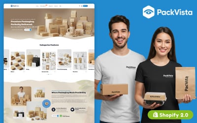 Packvista – Responsivt Shopify-tema för förpackningar och e-handel