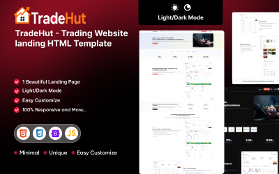 TradeHut - Plantilla HTML de aterrizaje para sitio web de trading
