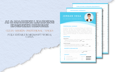 AI &amp;amp; Machine Learning Engineer Resume Template – Modern &amp;amp; Professional - ATS Friendly