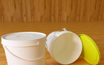 Conjunto de balde de tinta modelo 3D