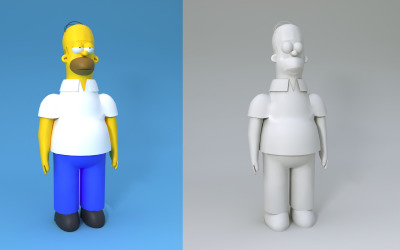 Het 3D-model van The Simpsons Homer