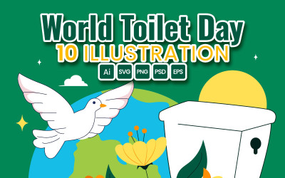 10 Illustrationer för Världstoalettdagen