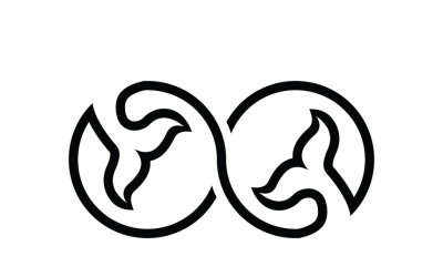 Infinity Whale Tail Line Logo Template