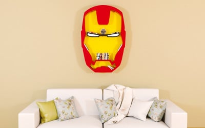Modelo 3D de estantería de Iron Man