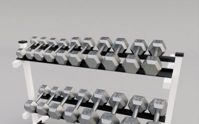 Набір гантелей для спортзалу 3D-модель