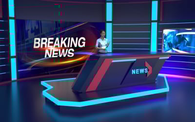 NEWS broadcasting TV Studio 3d models