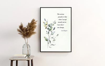 Printable Watercolor Wall Art with Inspirational Quote | Botanical Floral Home Decor