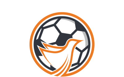 Soccer Ball and Bird Logo Template