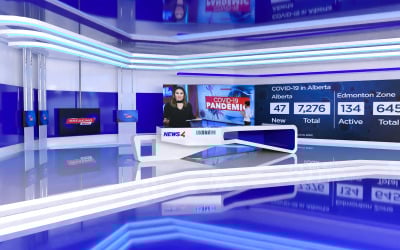 Studio TV virtuel d&amp;#39;actualités, modèle 3D