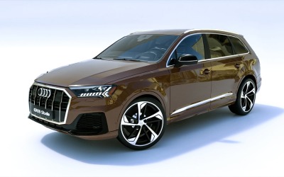 2021-es Audi Q7 s line 3D modell