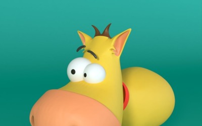 Karikatür İnek modeli 3D modeli
