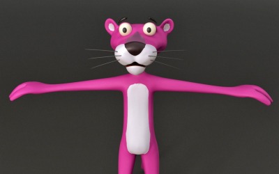 Modèle 3D du dessin animé La Panthère rose
