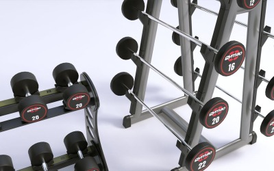 Modèle 3D du support d&amp;#39;haltères GYM80