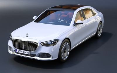 Modello 3D della Mercedes Maybach S600 del 2021
