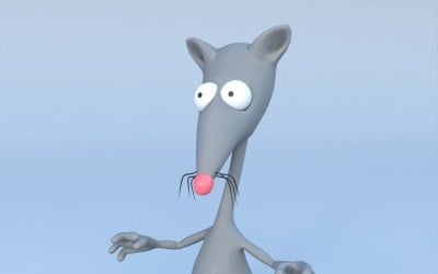 Modelo 3D de dibujos animados de rata