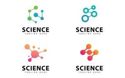Bilim markası tasarımı için molekül logosu simgesi şablonu. 13